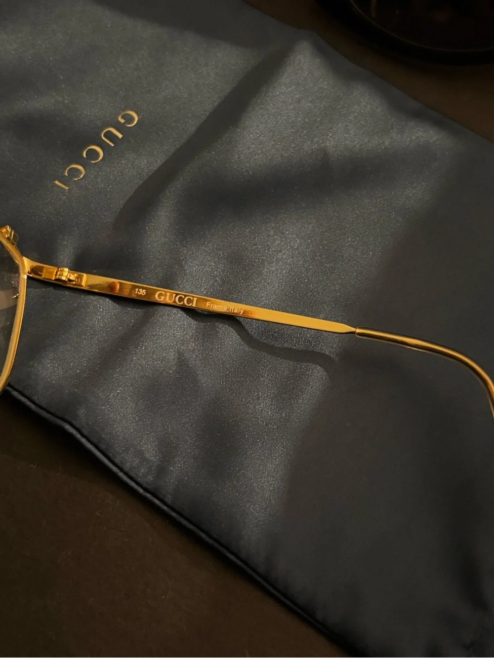 Gucci Gold Crystal Accent Women's Eyeglass Frame - Italian Design